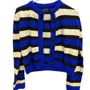 Women's retro striped sweater cardigan